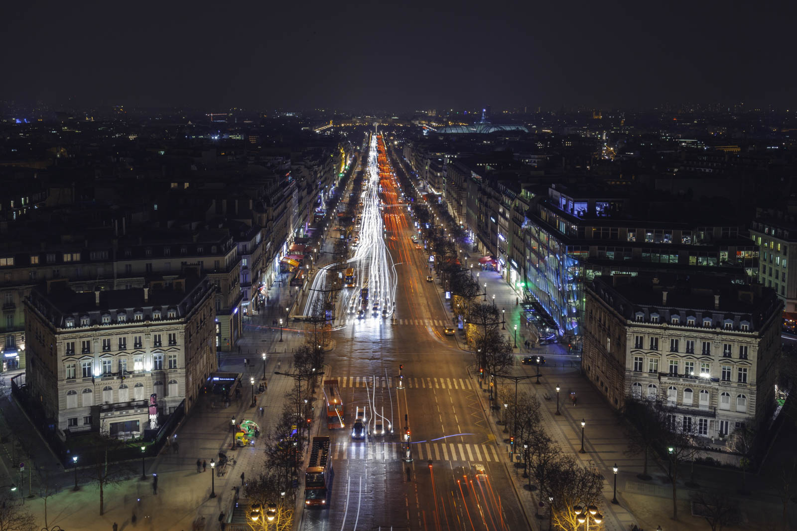 The Champs Elysees at night