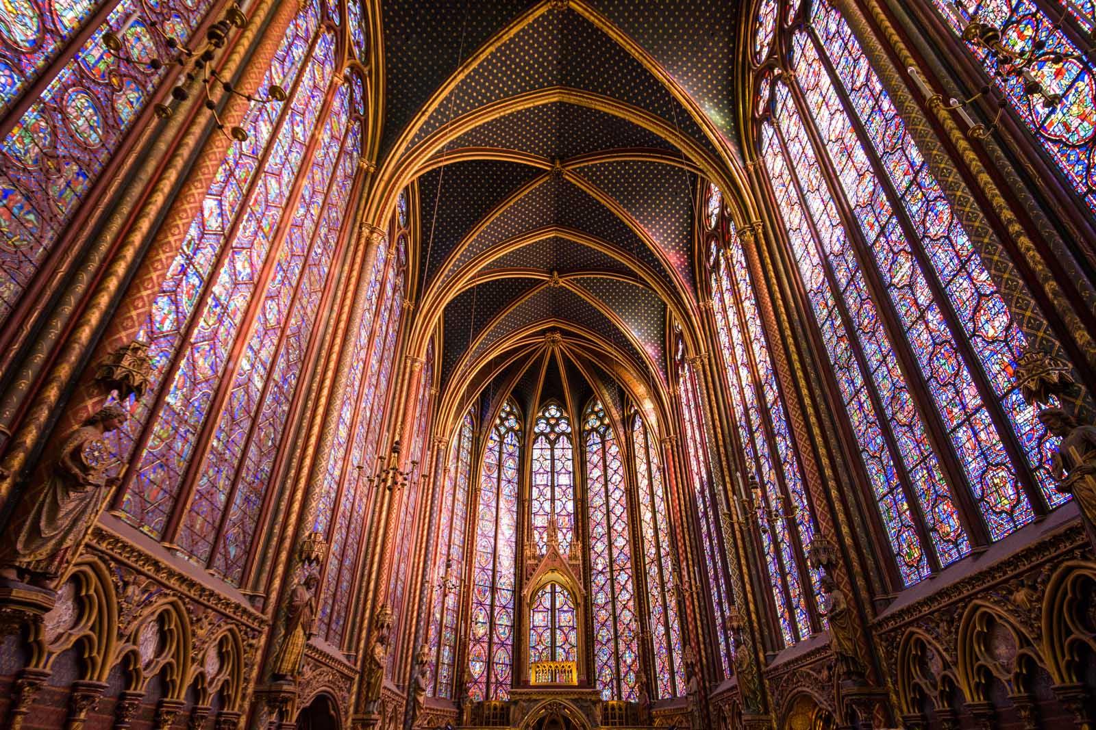 Interior of Sainte-Chapelle in Paris