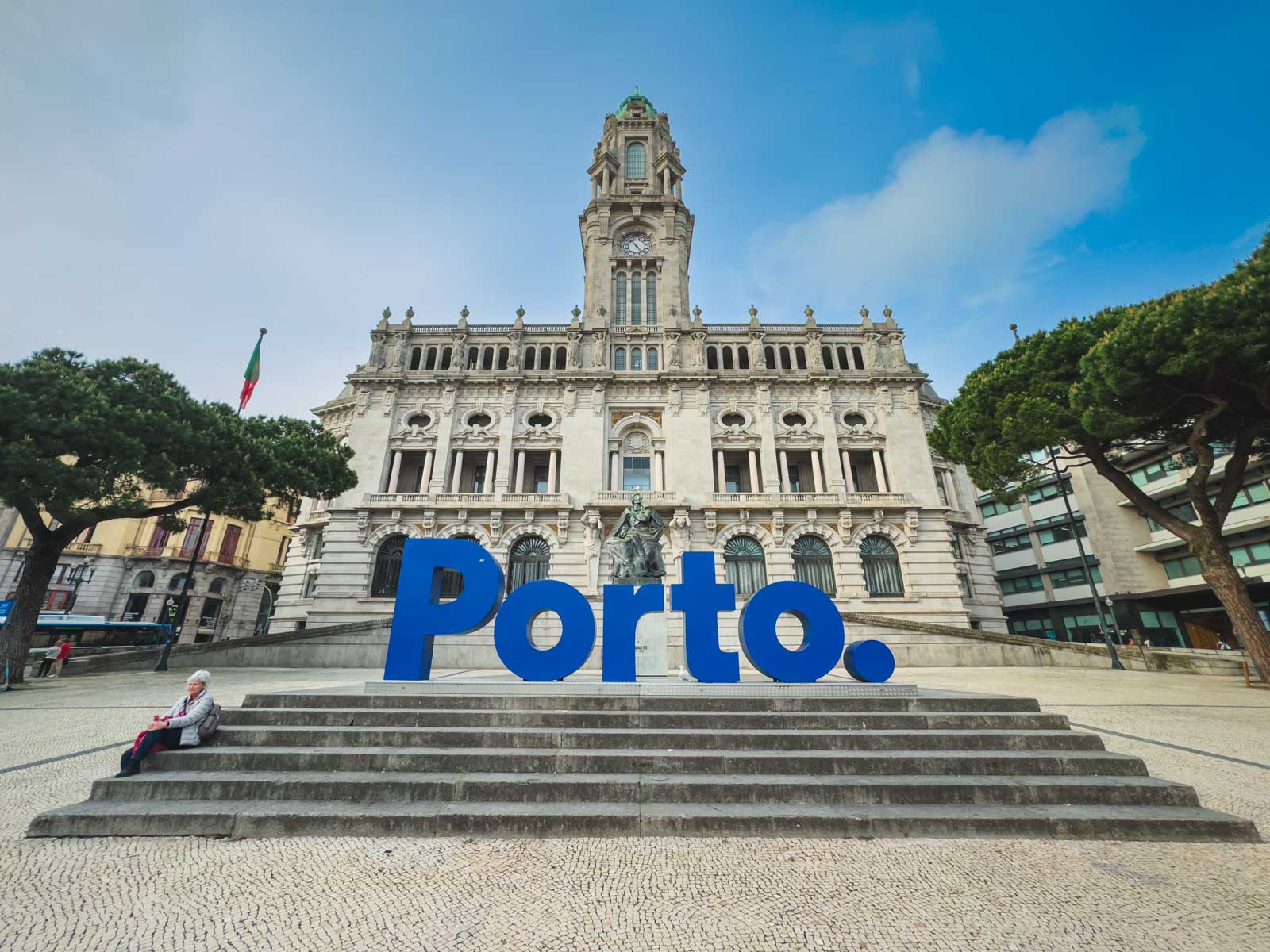 Porto city hall with Porto Sign