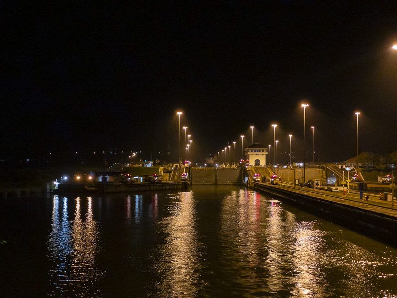 Panama Canal at night