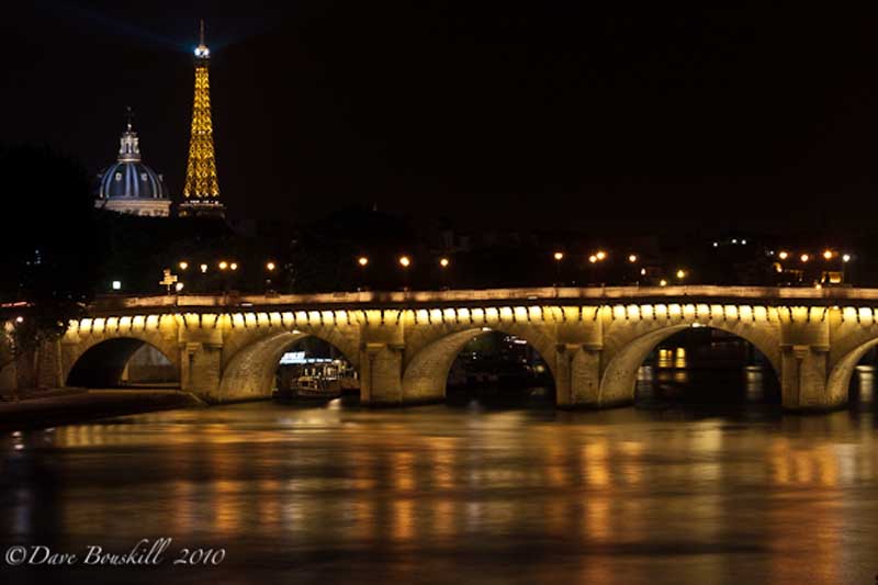 The Eiffel Tower and Les Invalides at night