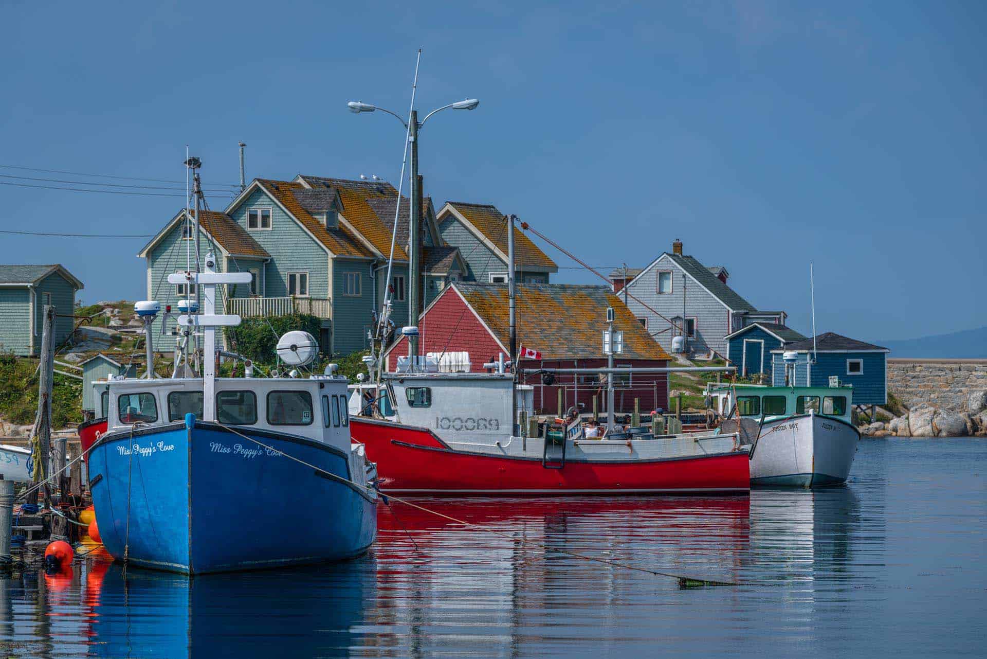 fishing boats in peggy's cove harbour
