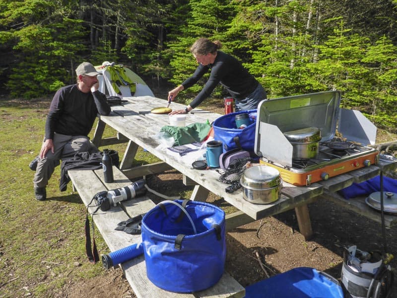 cooking outdoors while camping in ontario