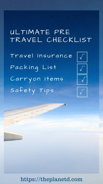 Pre travel checklist Pin