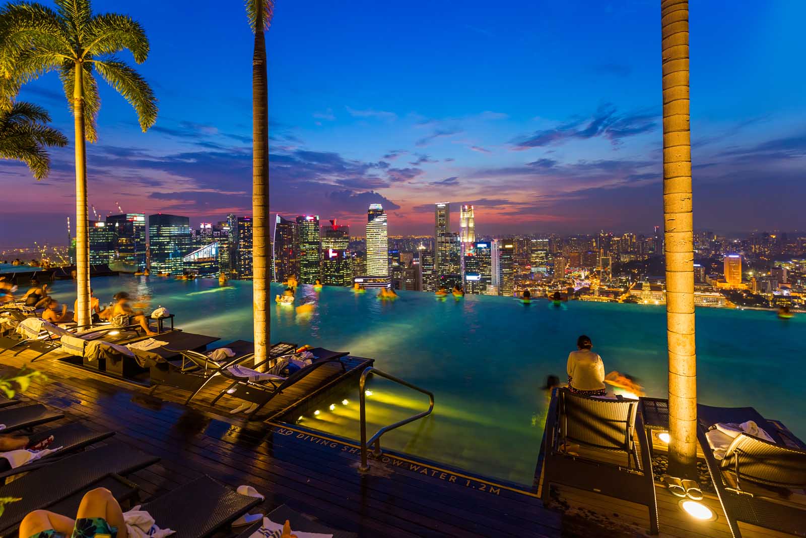 Rooftop pool overlooking Singapore