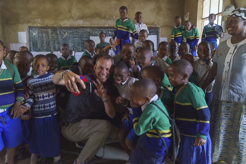School visit while on safari with Go Ahead Tours