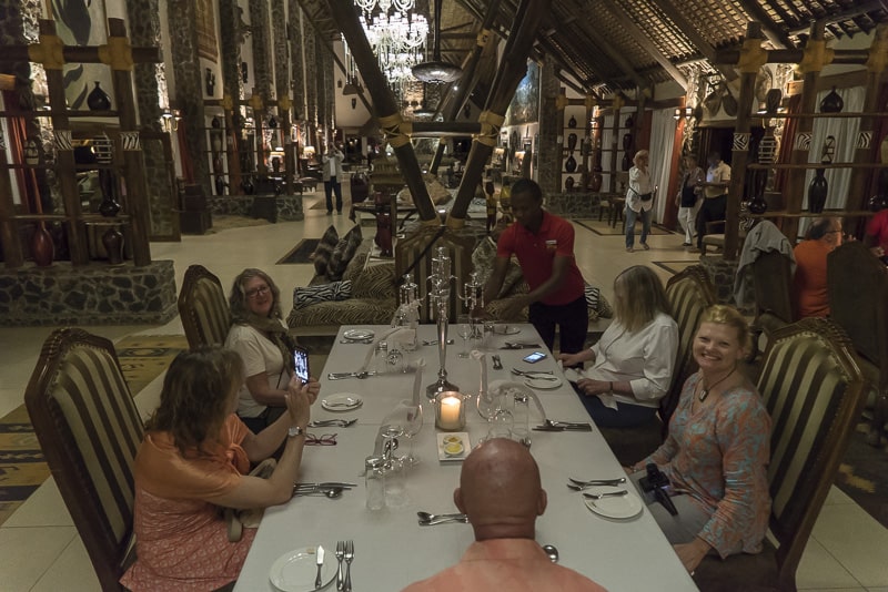dinner at kilamamojo lodge