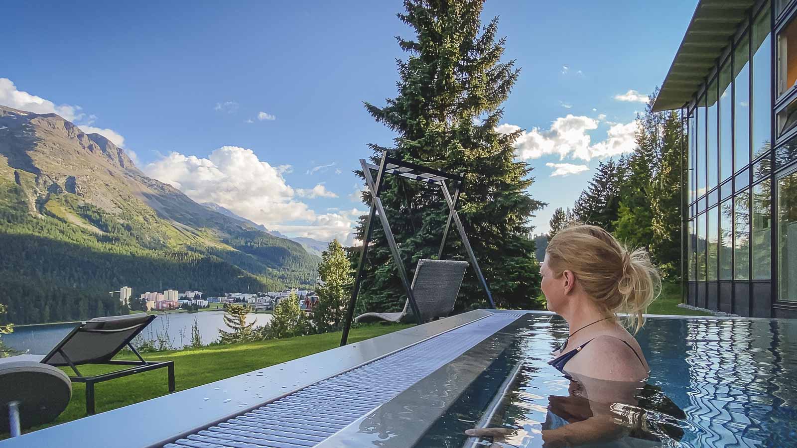 Looking over St. Moritz in summer