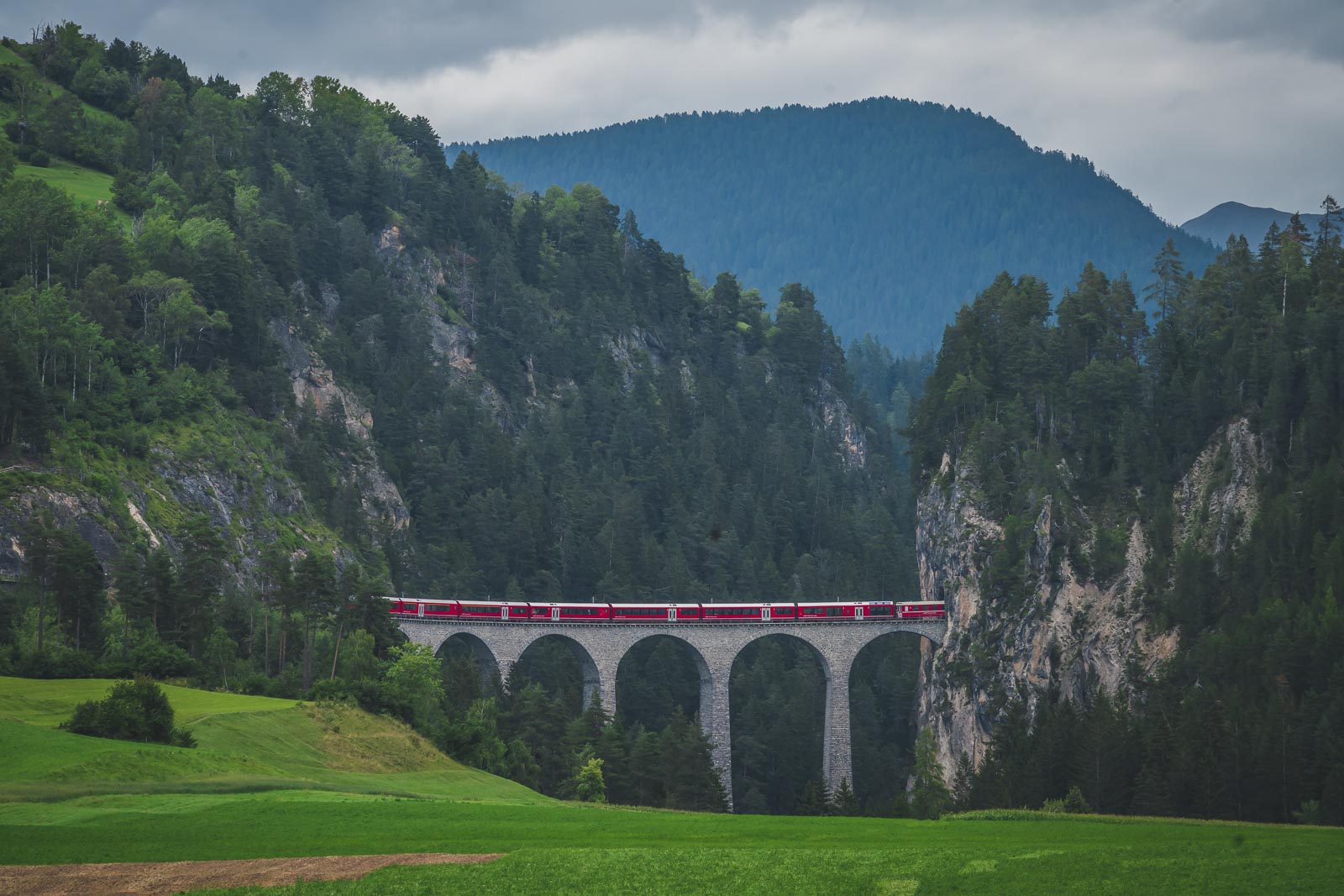 Stop at the Landwasser Viaduct on your Switzerland Road Trip