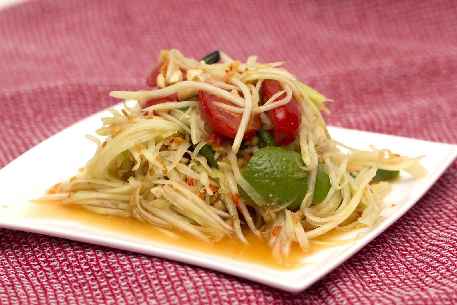 Tasty Thai Food Green Papaya Salad Som Tam