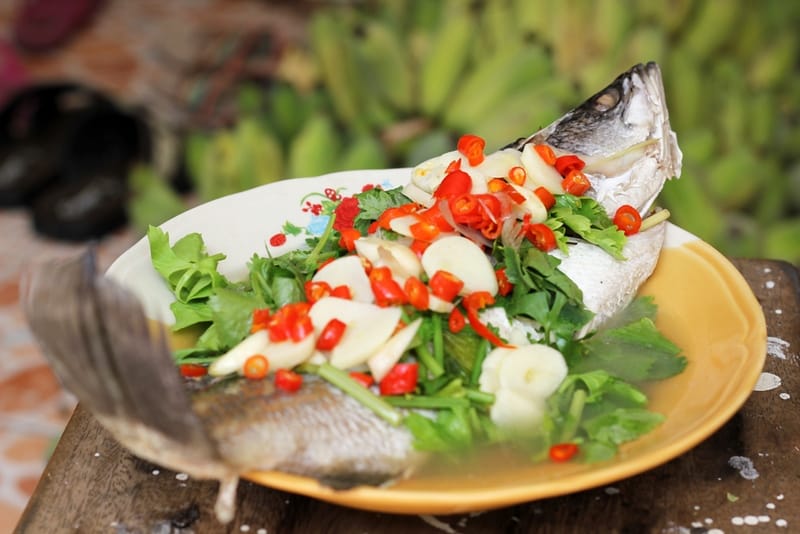 Thai fish dishes - Pla Kapong Neung Manao
