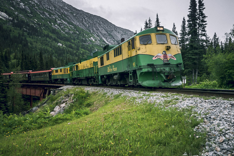 Take the White Pass Railway in alaska