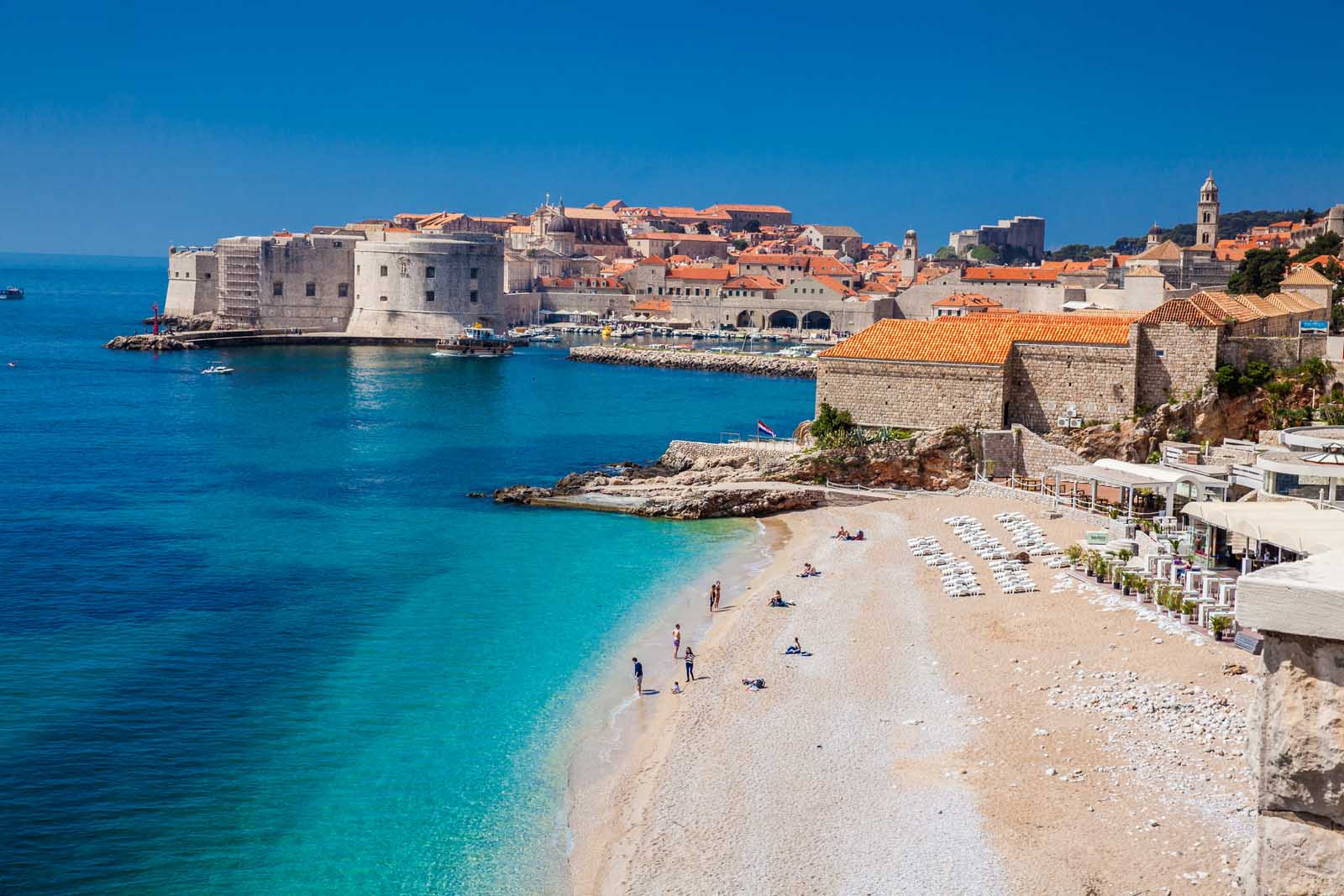 Banje Beach in Dubrovnik Croatia