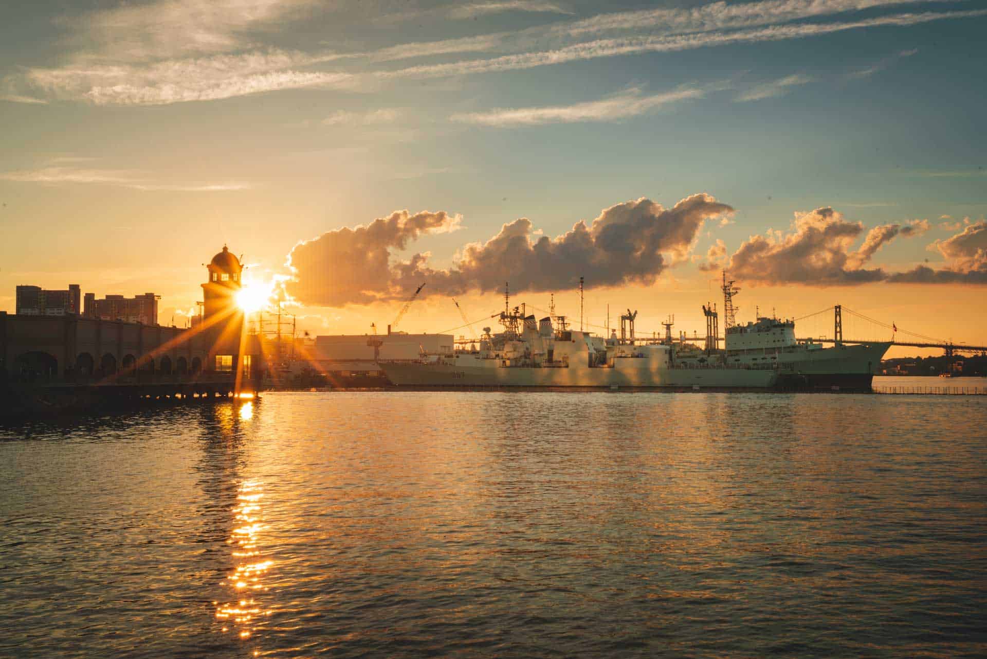 halifax waterfront at sunset