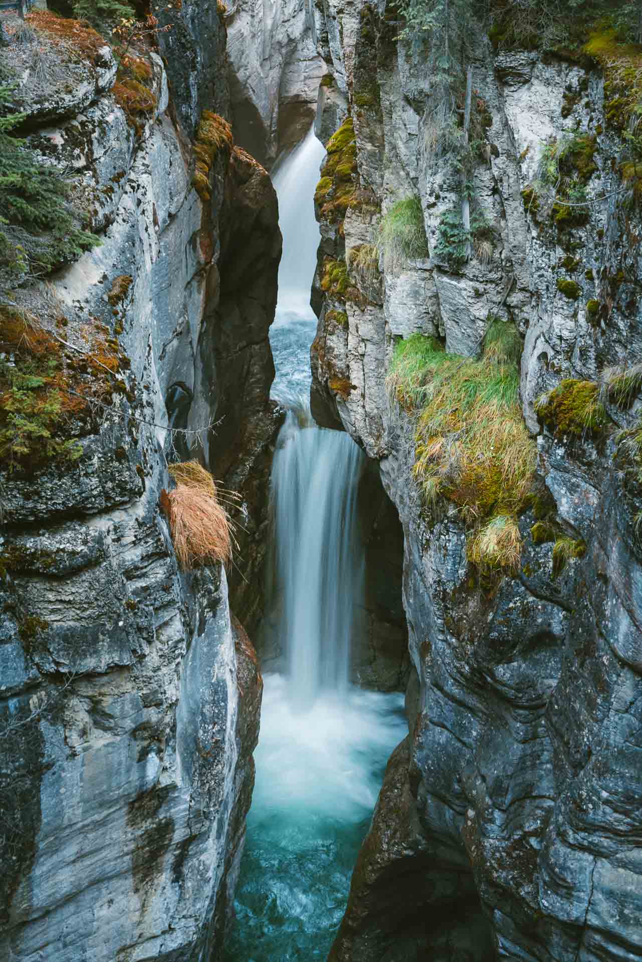 maligne canyon waterfall