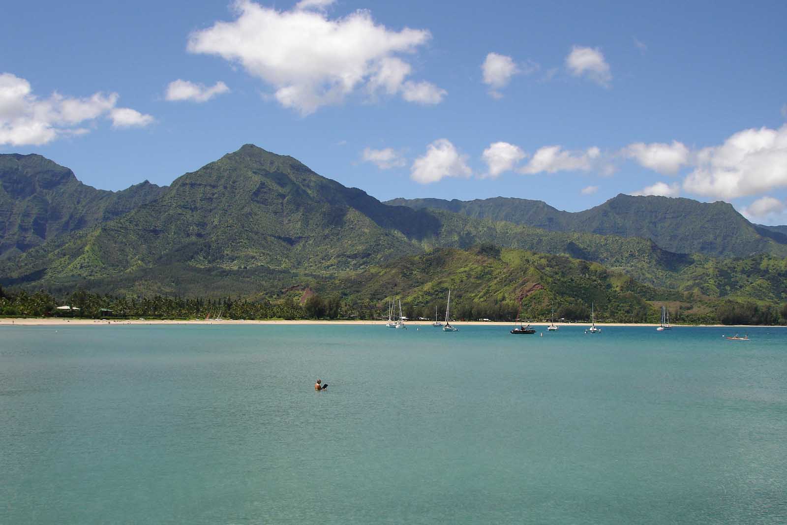 View of Hanalei Bay in Kauai Hawaii