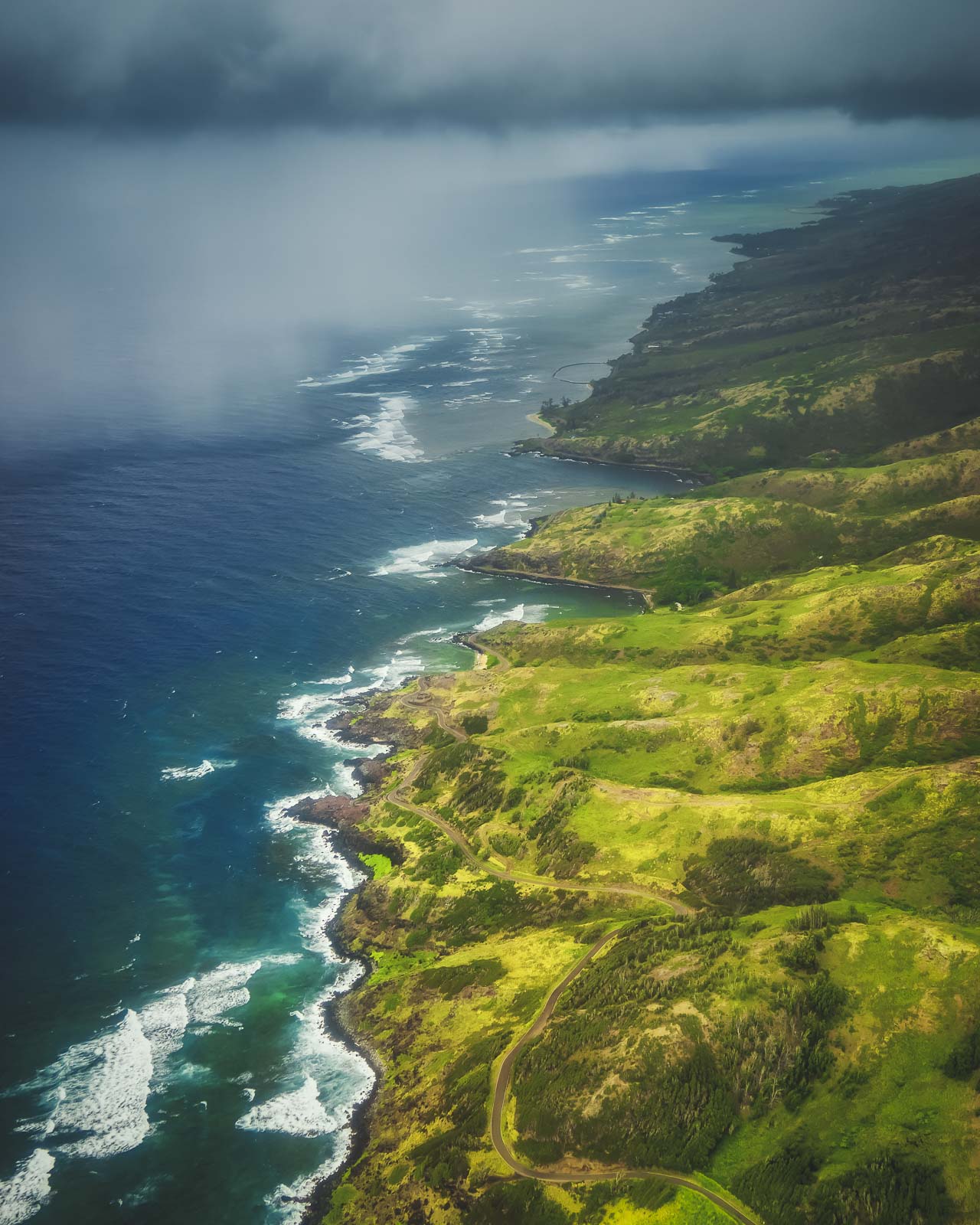 Na Pali Coast view from a helicopter Kauai