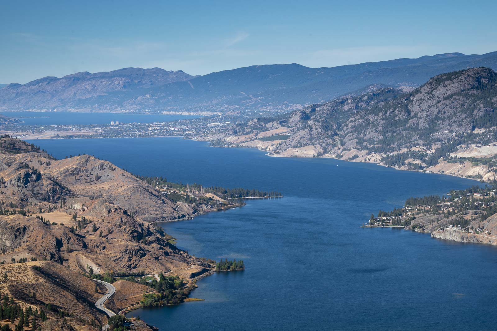 Views over Okanagan valley from a helicopter