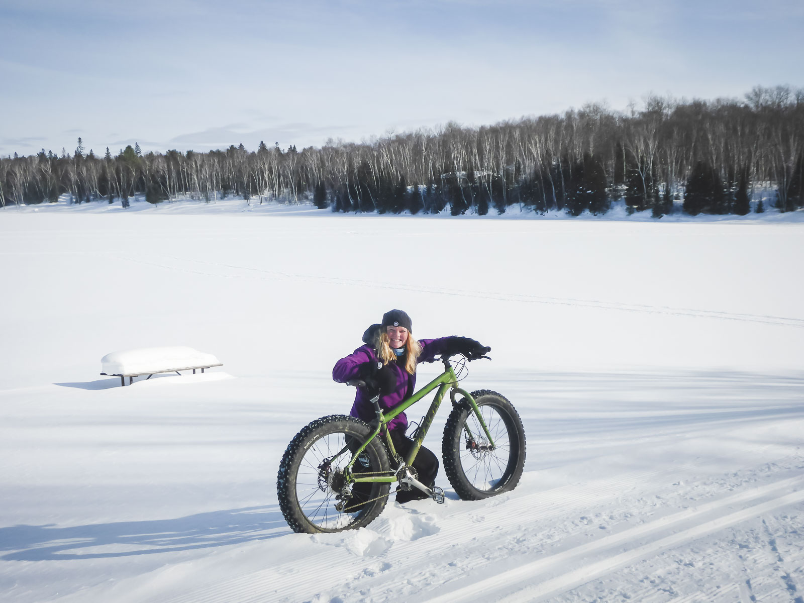 Fat Biking near Mont Tremblant Quebec winter