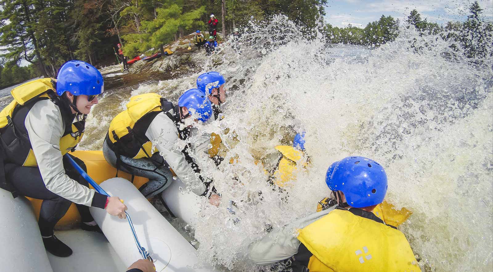 White water rafting at Mont Tremblant Quebec in summer