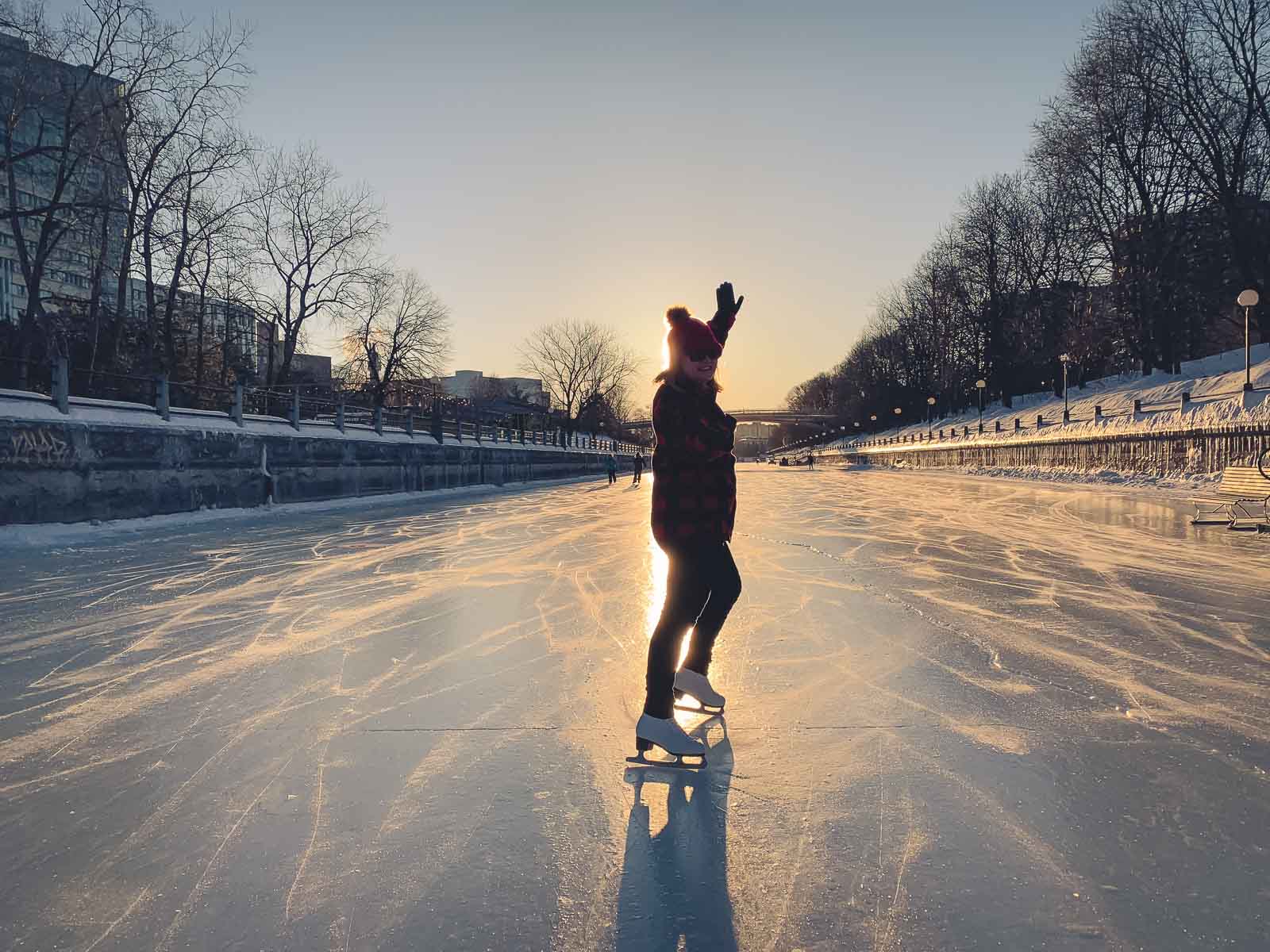 Winter in Otario Skating on the Rideau Canal