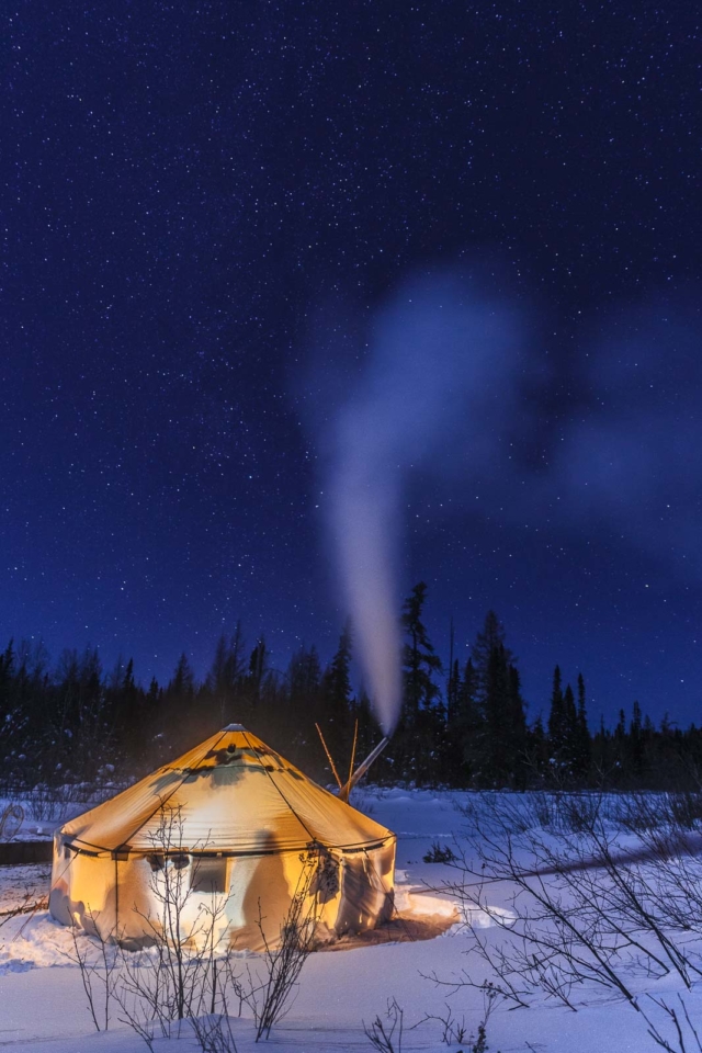 Winter in Ontario in a Yurt
