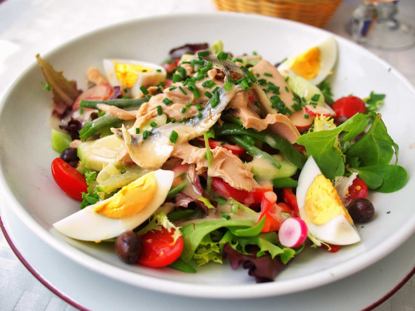 Traditional French food Salade Nicoise