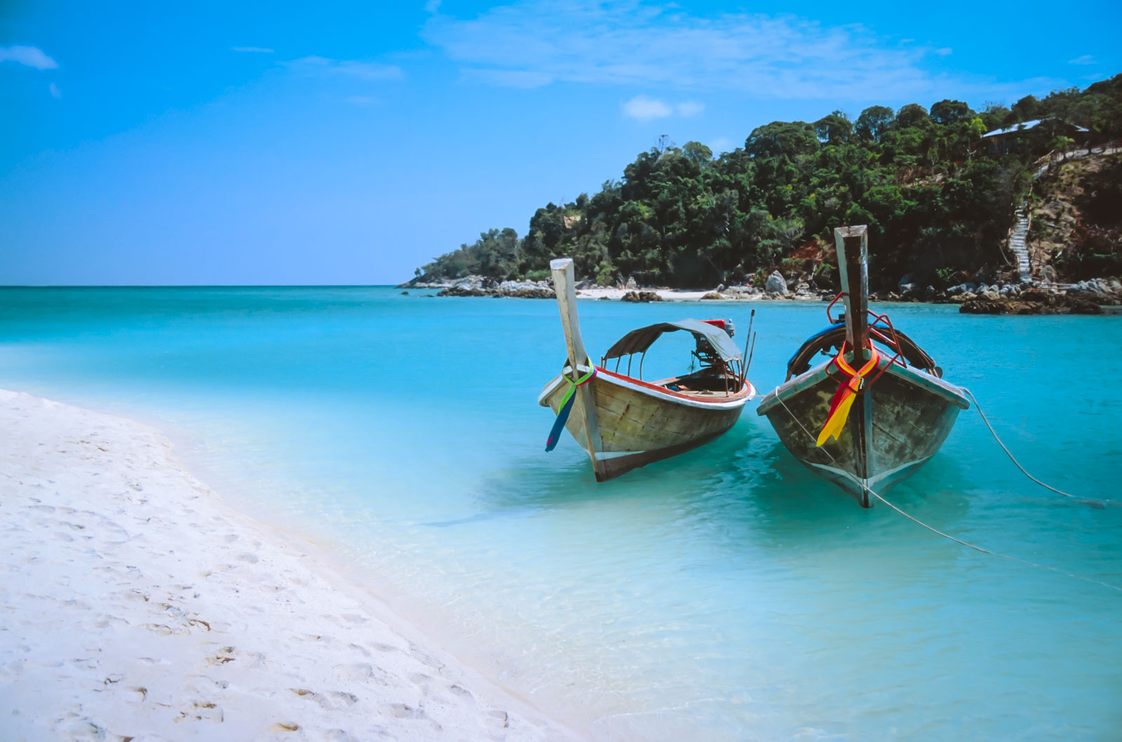 fun facts about thailand longtail boats at white sand beach