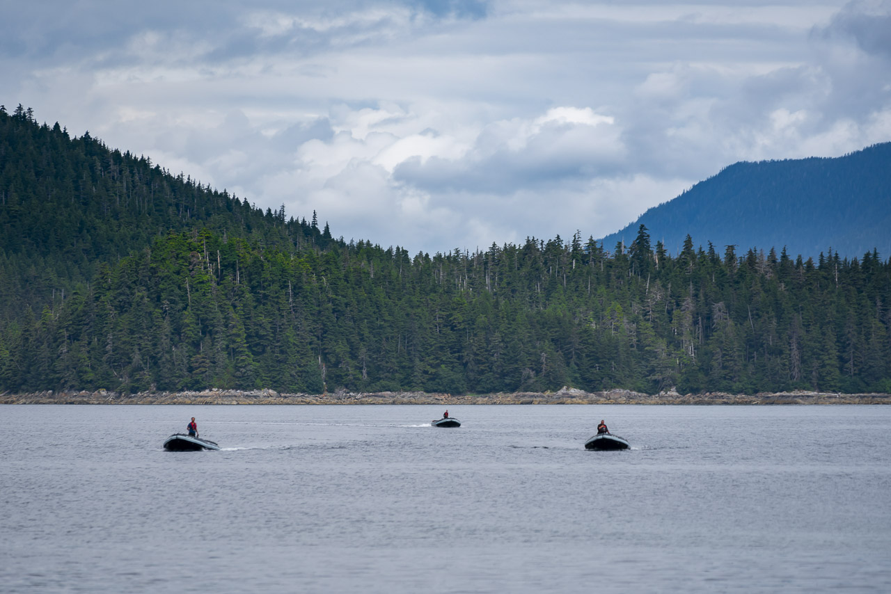Skiffs on our Uncruise in Alaska