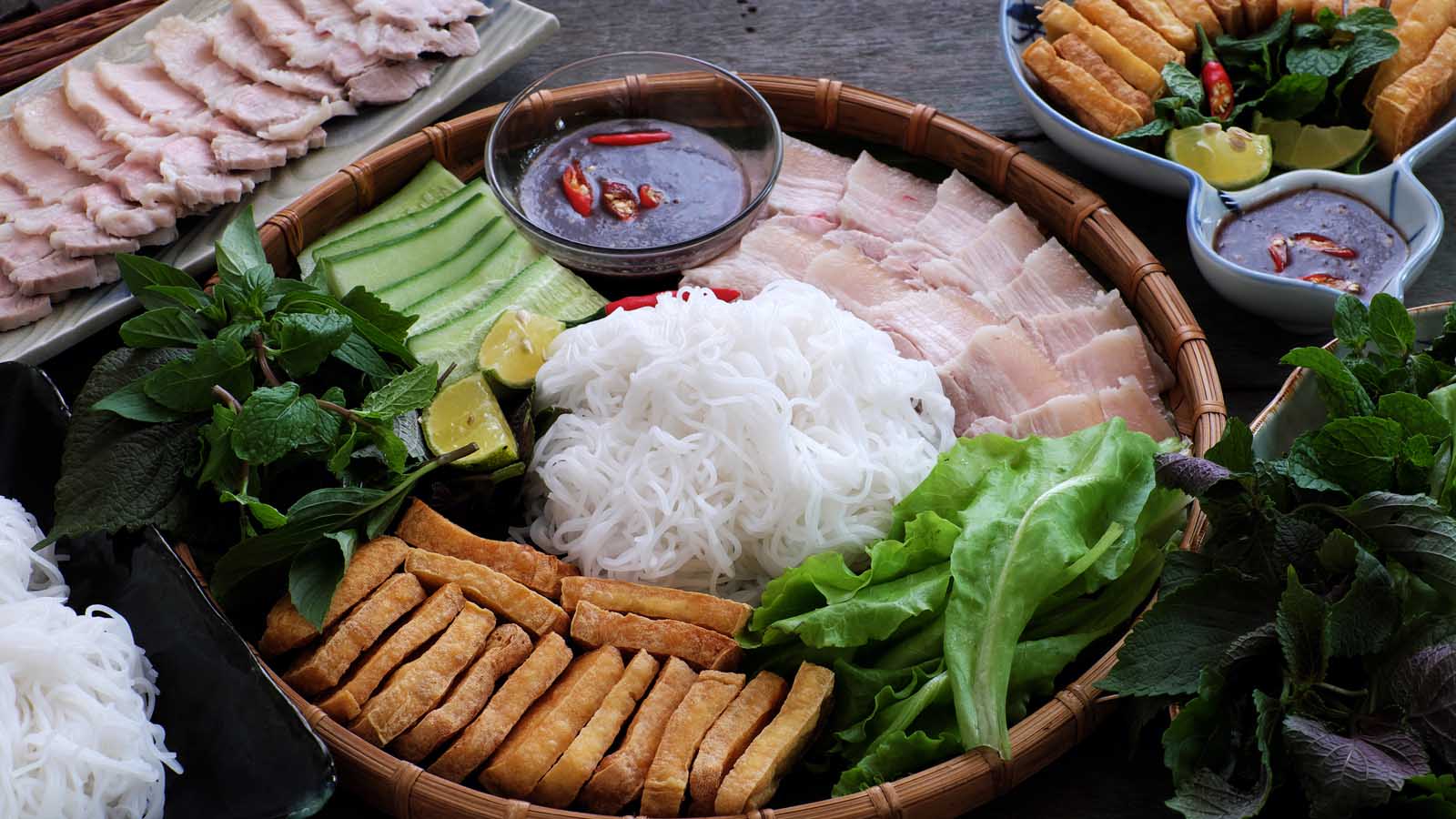 Traditional Vietnamese Food Bun Dau Mam Tom