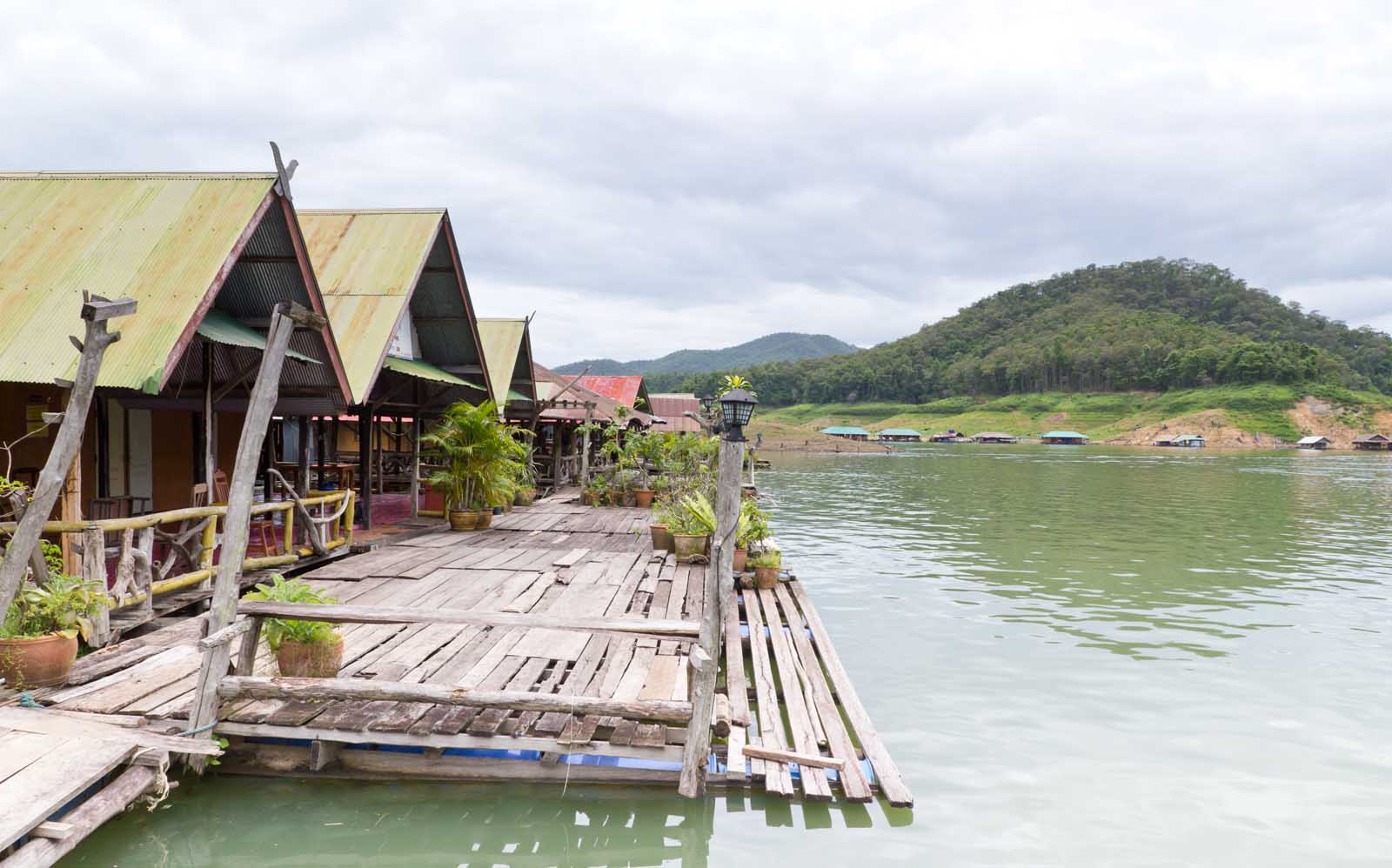 Raft floating home in Mae Ngat Dam, Chiang Mai Province, Thailand