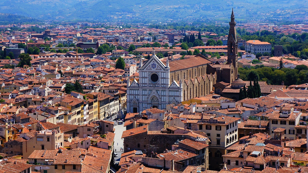 The view from Santa Croce over Florence, Italy