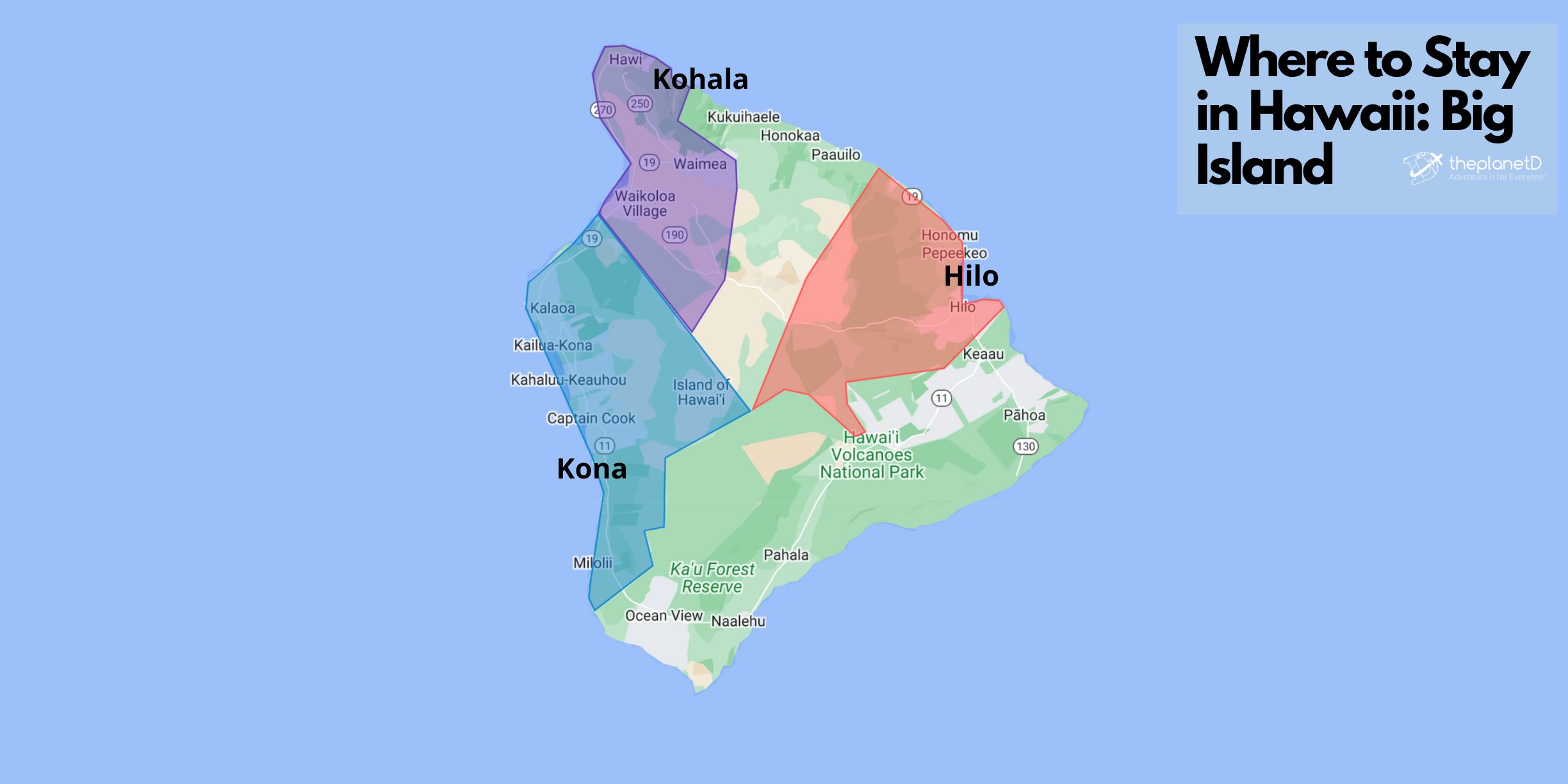 Where to stay in Hawaii Big Island Map