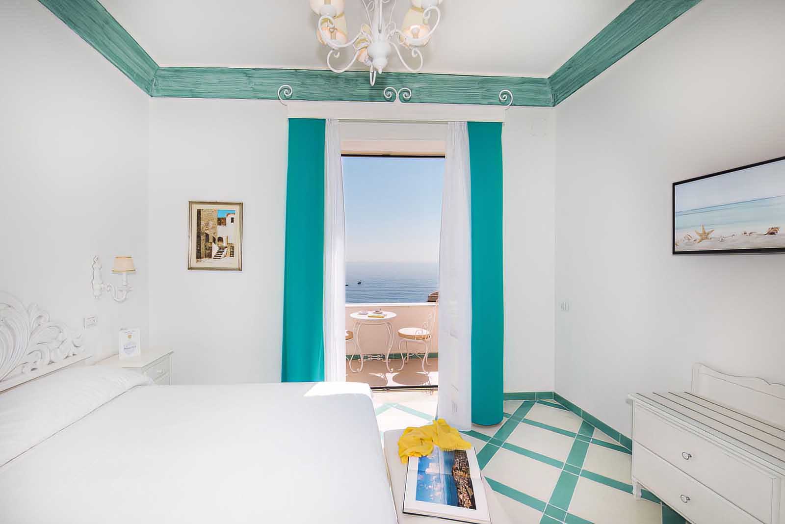 Beautiful rooms at Villa Flavio Gioia in Positano Italy