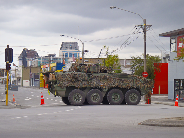 aftershocks in christchurch truck