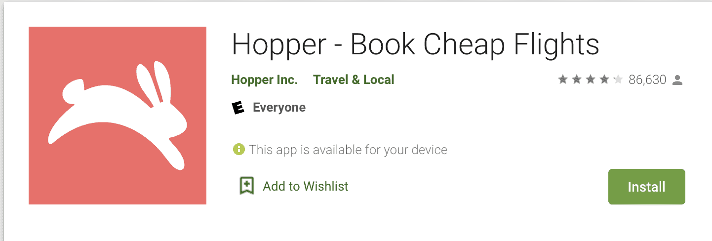 hopper app for flight booking