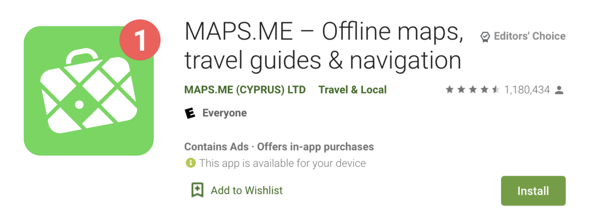 maps me travel navigatgion app