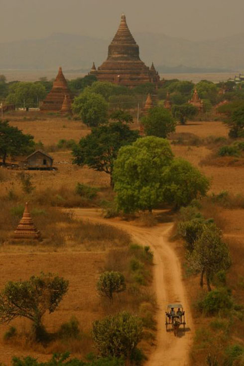 bagan temples and horsecart