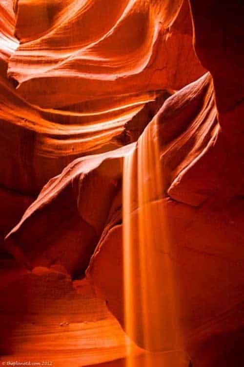beautiful places in the world | light pouring into antelope canyon arizona