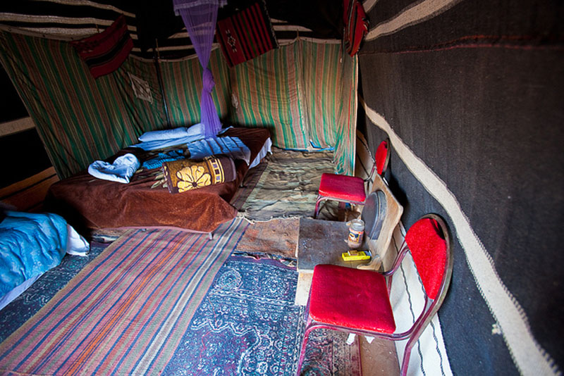 inside bedouin tent