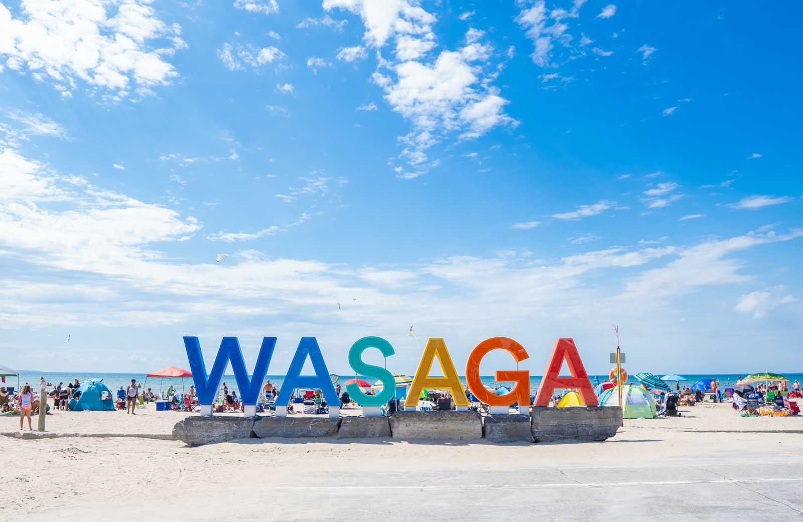 best beaches in ontario wasaga sign