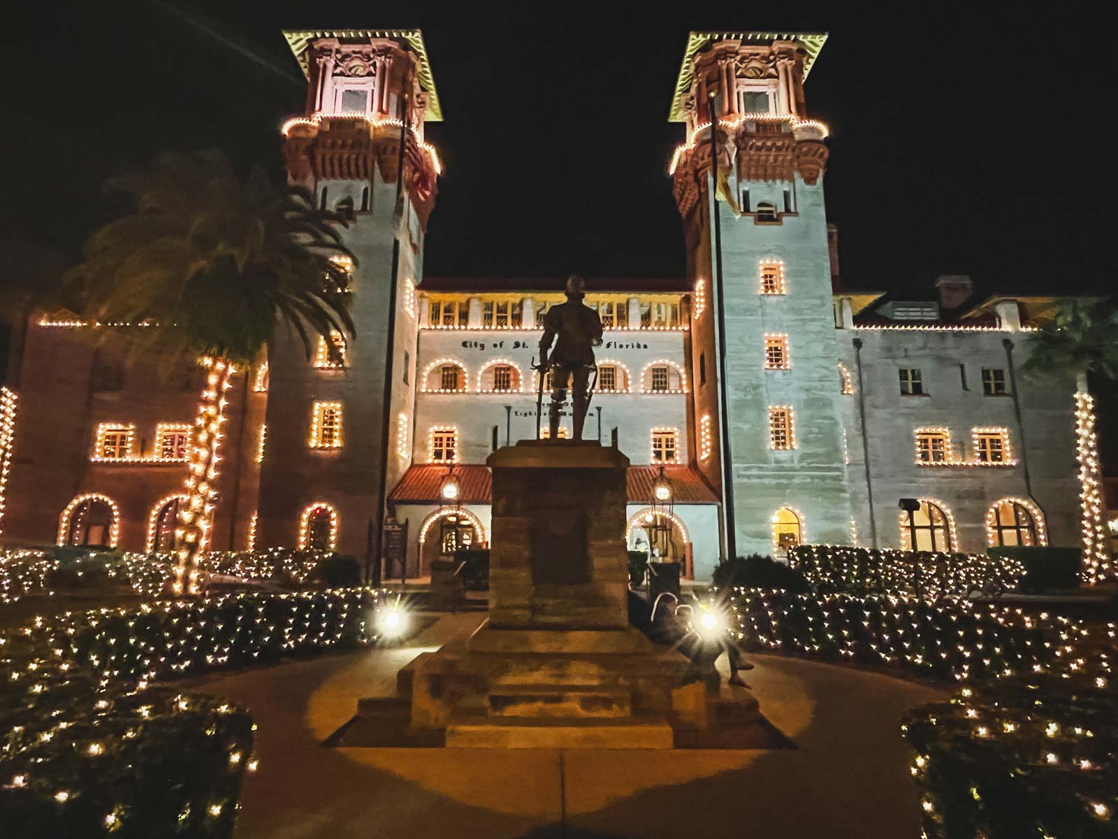 21 Best Places to Visit in December in the USA (2025 Edition) Historic buildings in St. Augustine, Florida, are covered in white lights during the Nights of Lights festival.