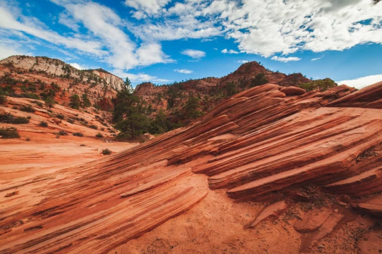 Amazing rock formations while hiking in Zion.