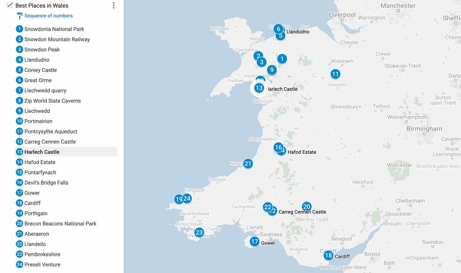 best places to visit in wales map