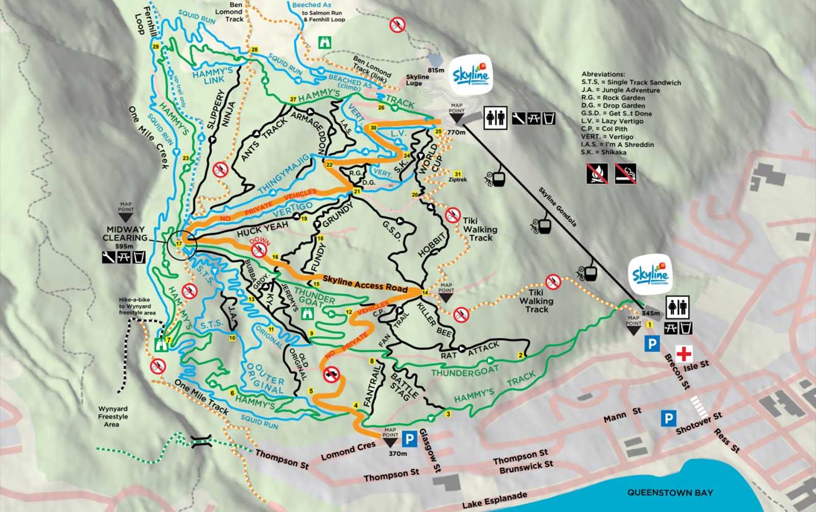 things to do in queenstown downhill mountain biking map