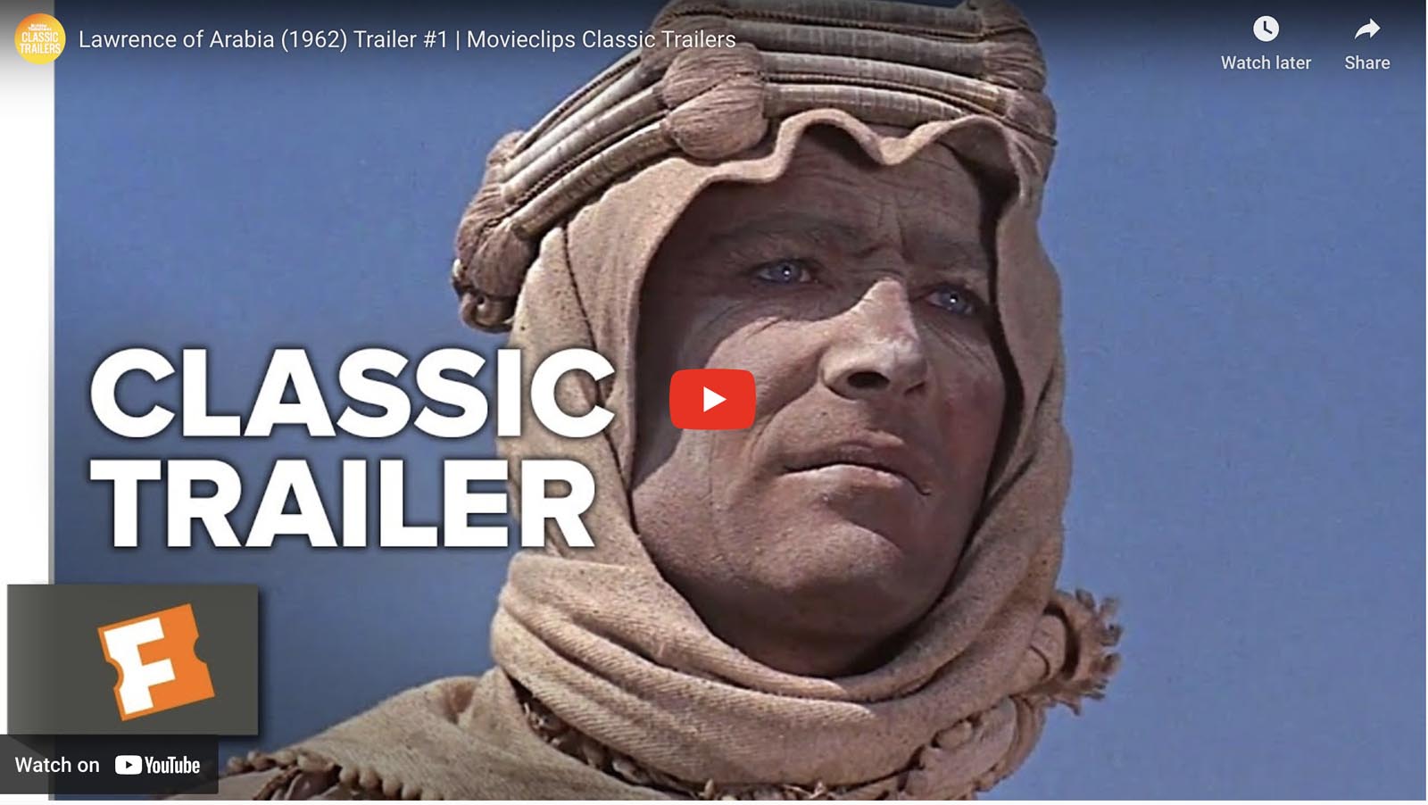best travel movies lawrence of arabia