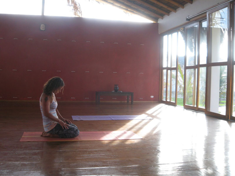mat in yoga class