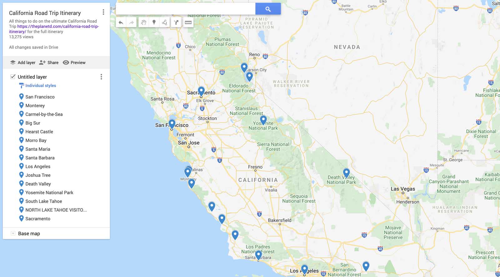 best road trips in the USA california itinerary