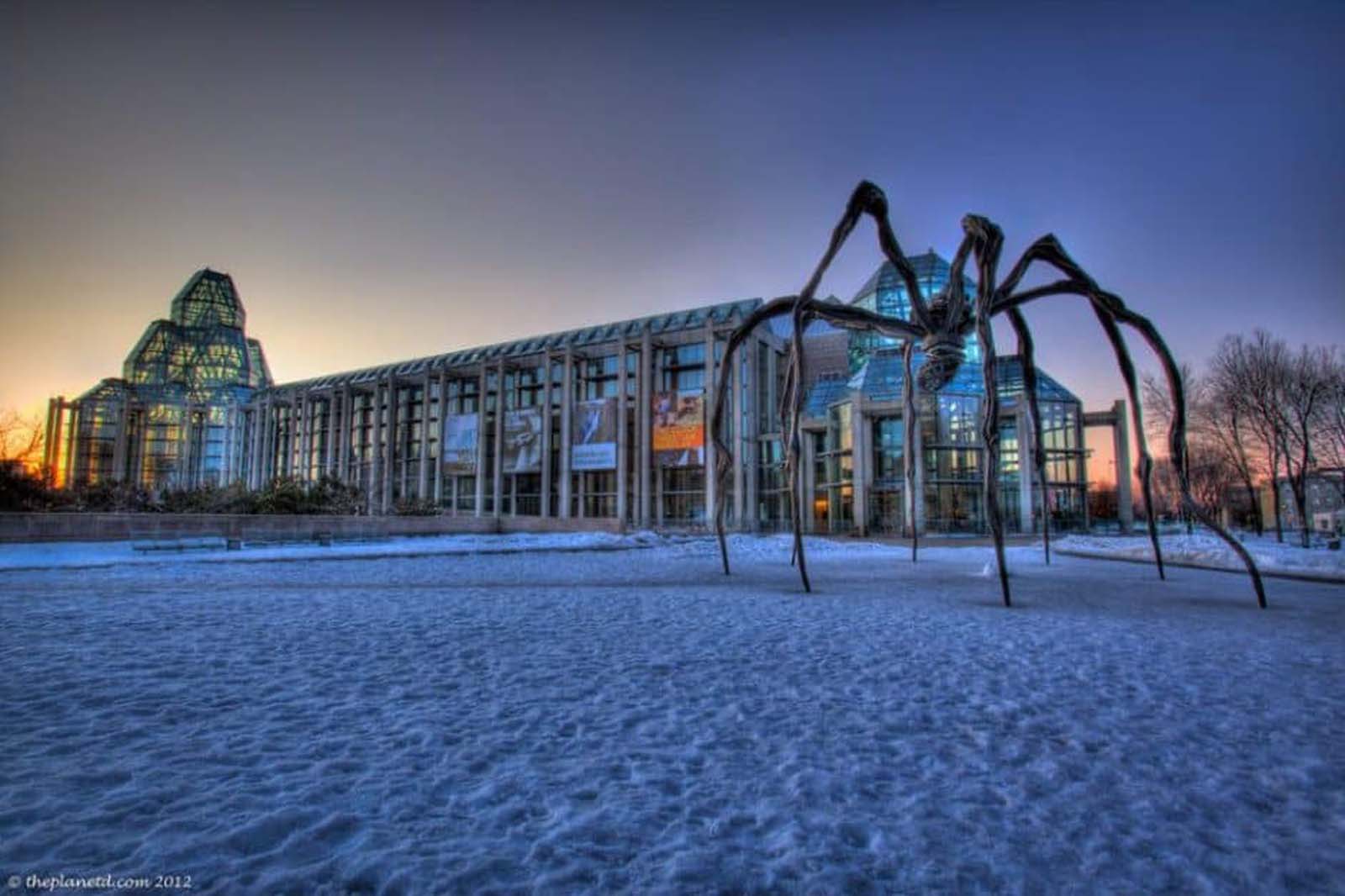 maman in front of iconic ottawa landmark the National Gallery of Canada