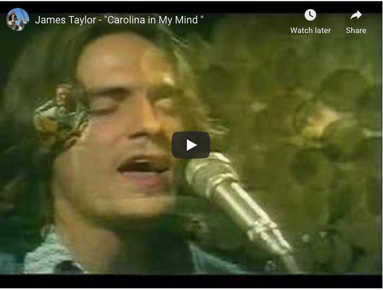 songs about travel | carolina on my mind by james taylor